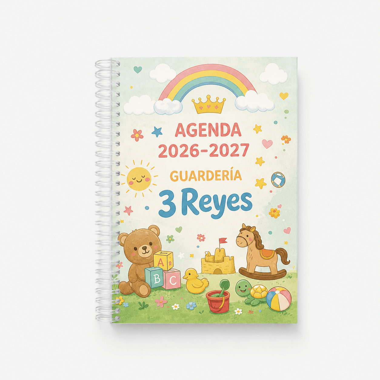 Agenda escolar personalizada para guarderías con encuadernación en espiral