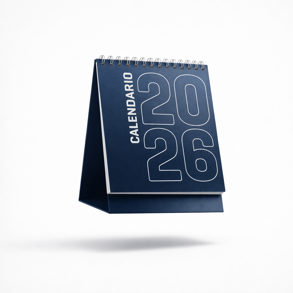 Calendario de sobremesa con peana personalizado