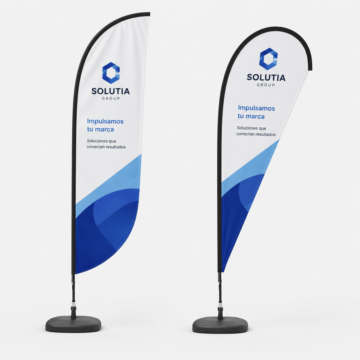 Fly banner con forma de gota y modelo Surf