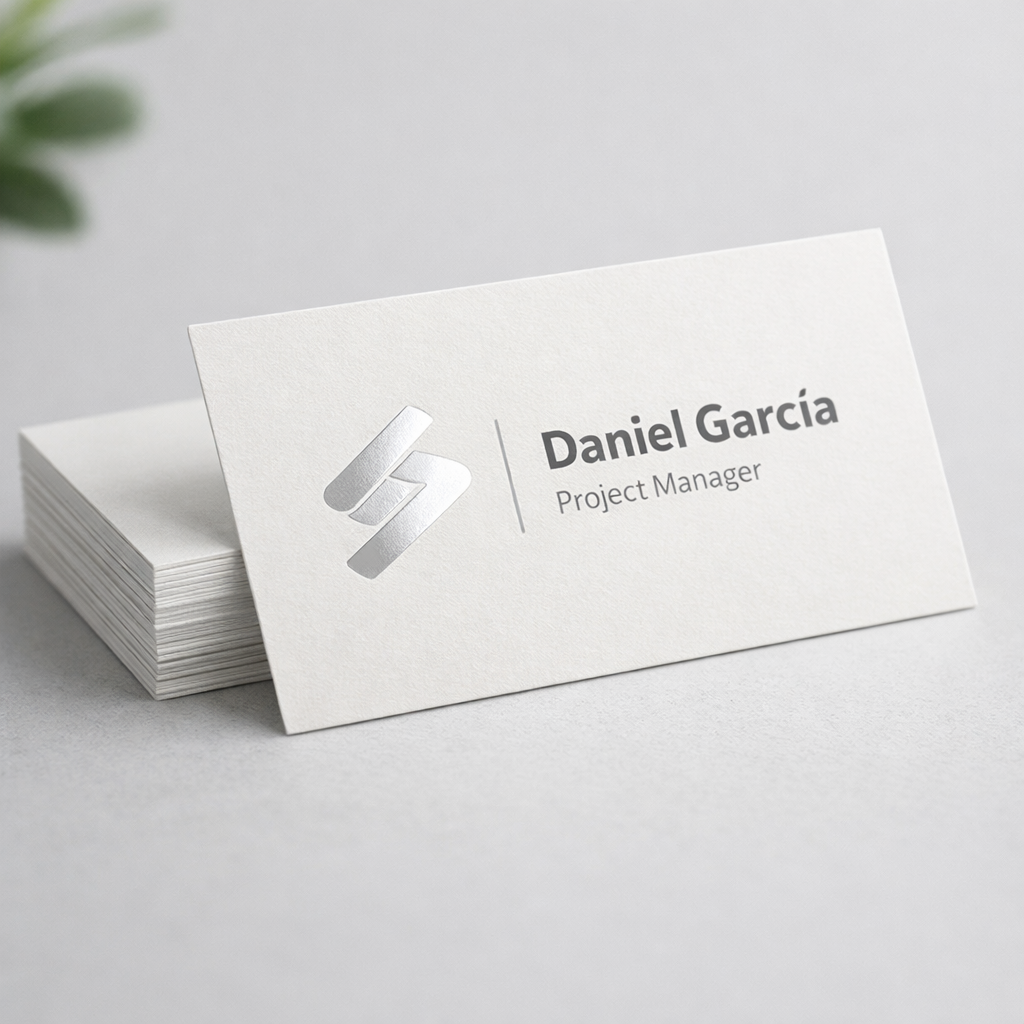 Acabado elegante y sofisticado en tarjetas de visita