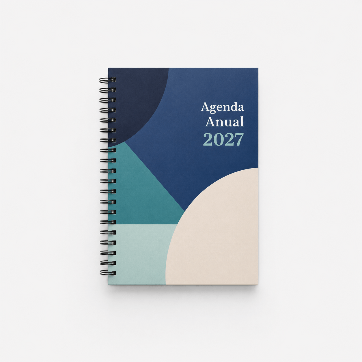Agenda anual 2027 personalizada con espiral, 1 día por página para empresas