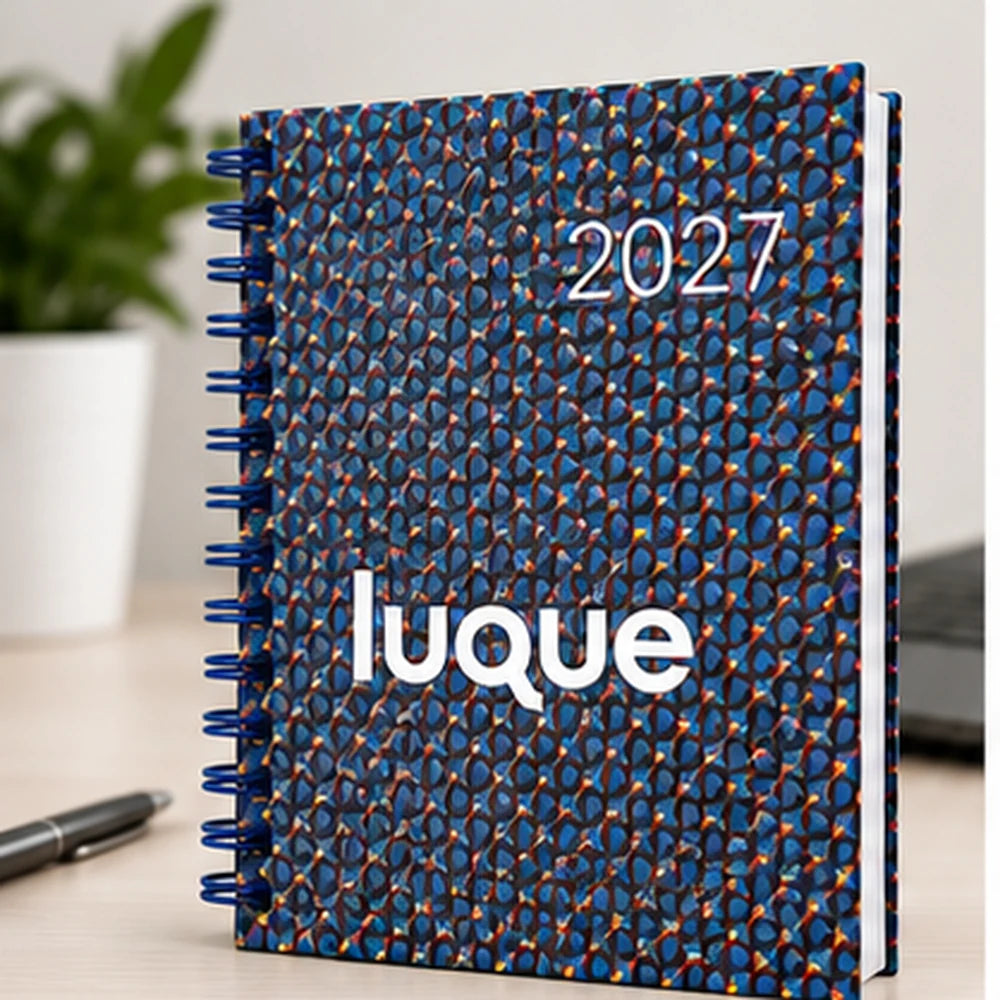 Agenda anual personalizada 2027 con tapa dura y Wire-O