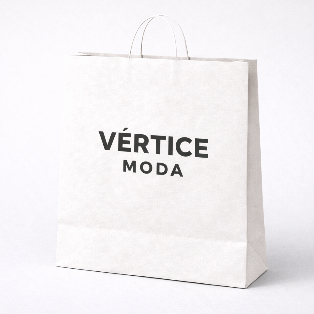 Bolsa de papel 44x46x15 personalizada con asas rizadas color kraft blanco