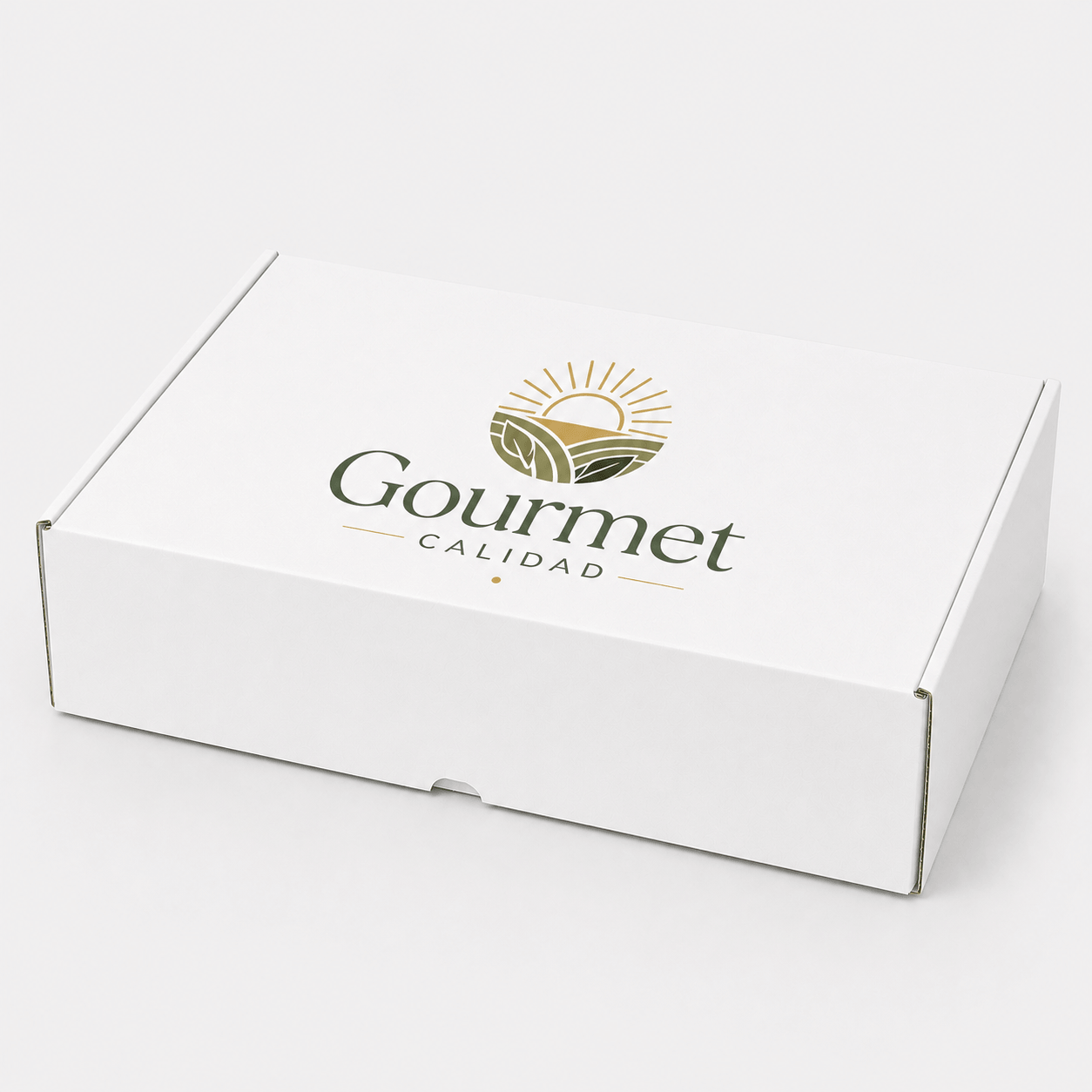 Caja ecommerce grande personalizada con logo impreso, vista frontal