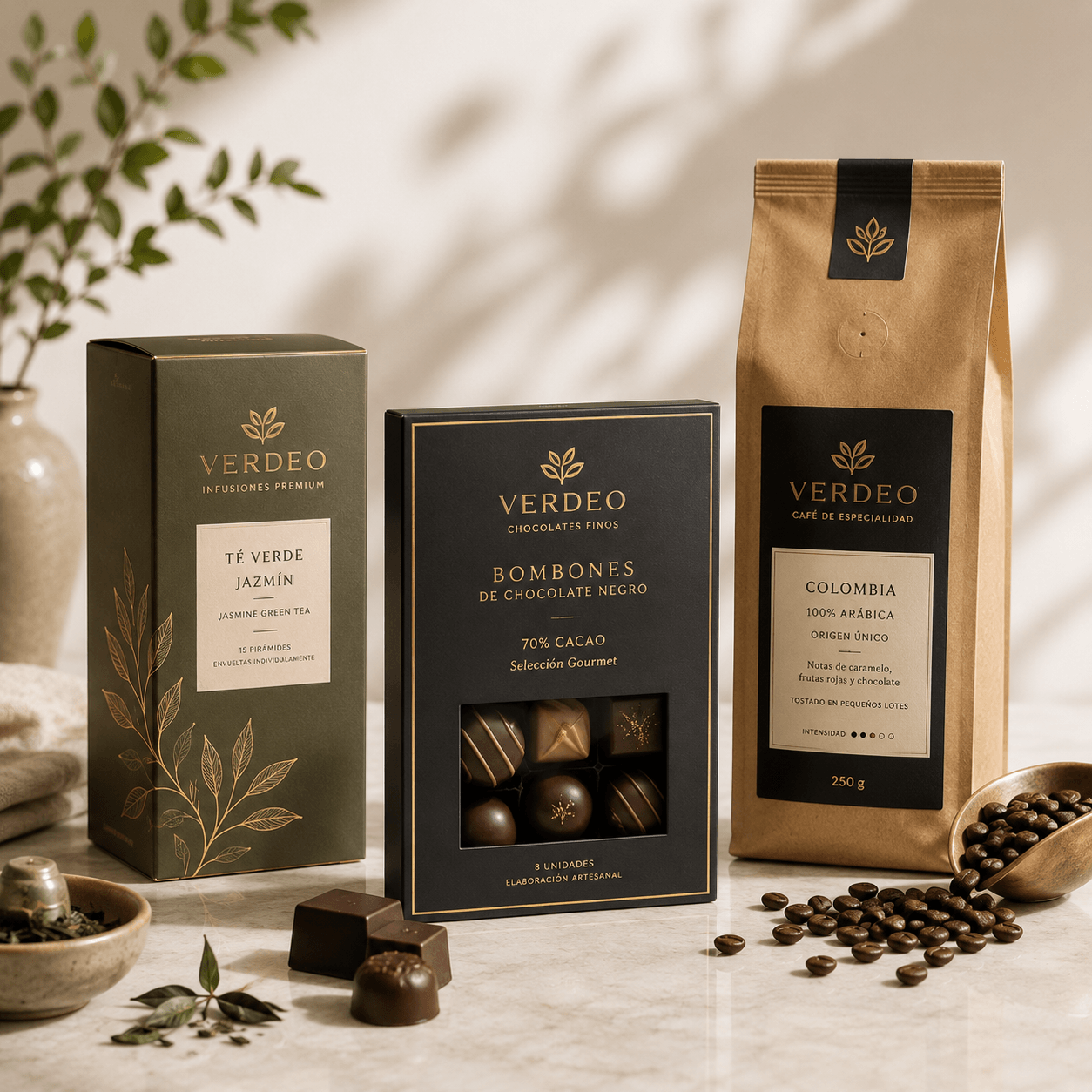 Packaging para alimentación y productos gourmet con cajas estándar personalizadas para té, café y chocolates premium