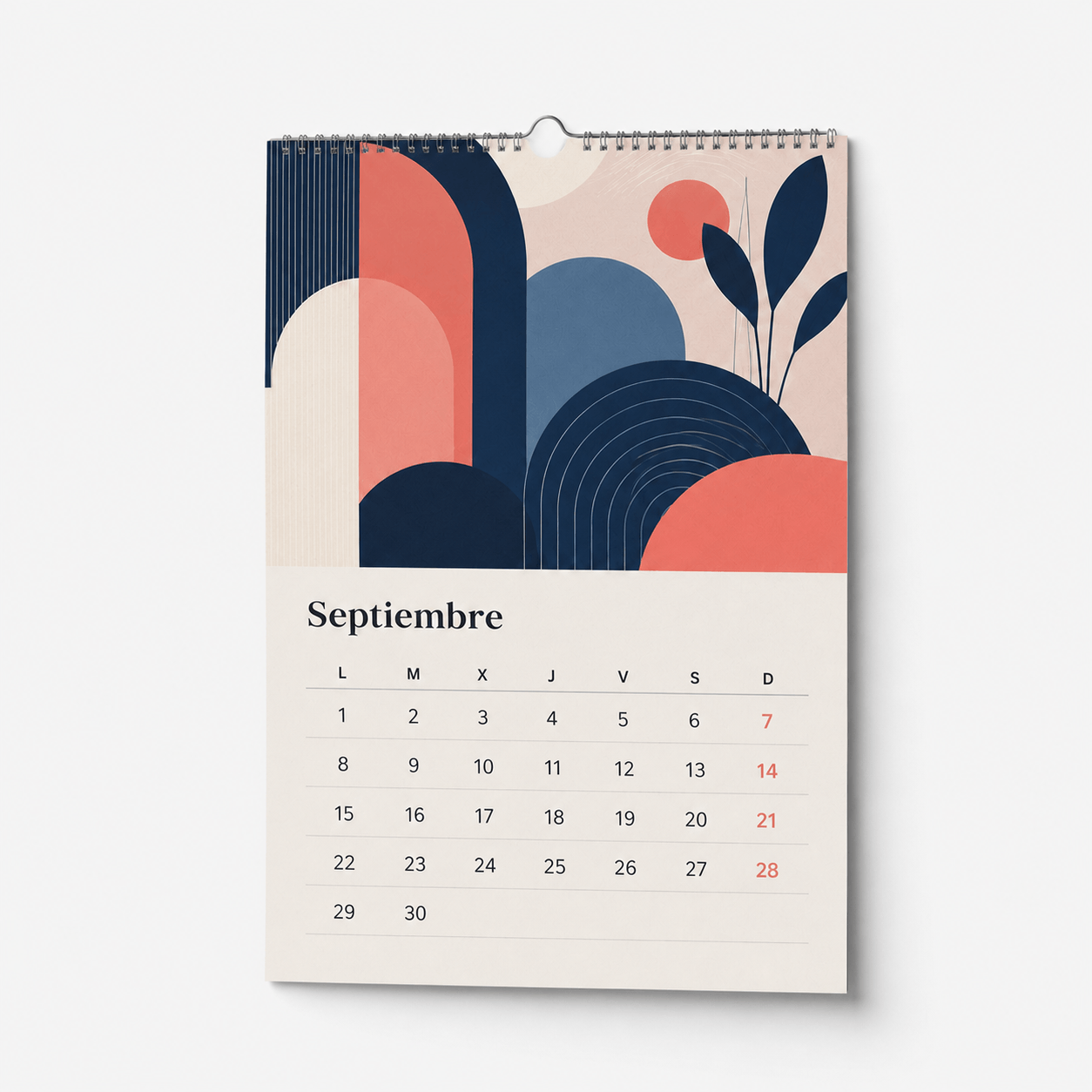 Calendario de pared con colgador y wireo