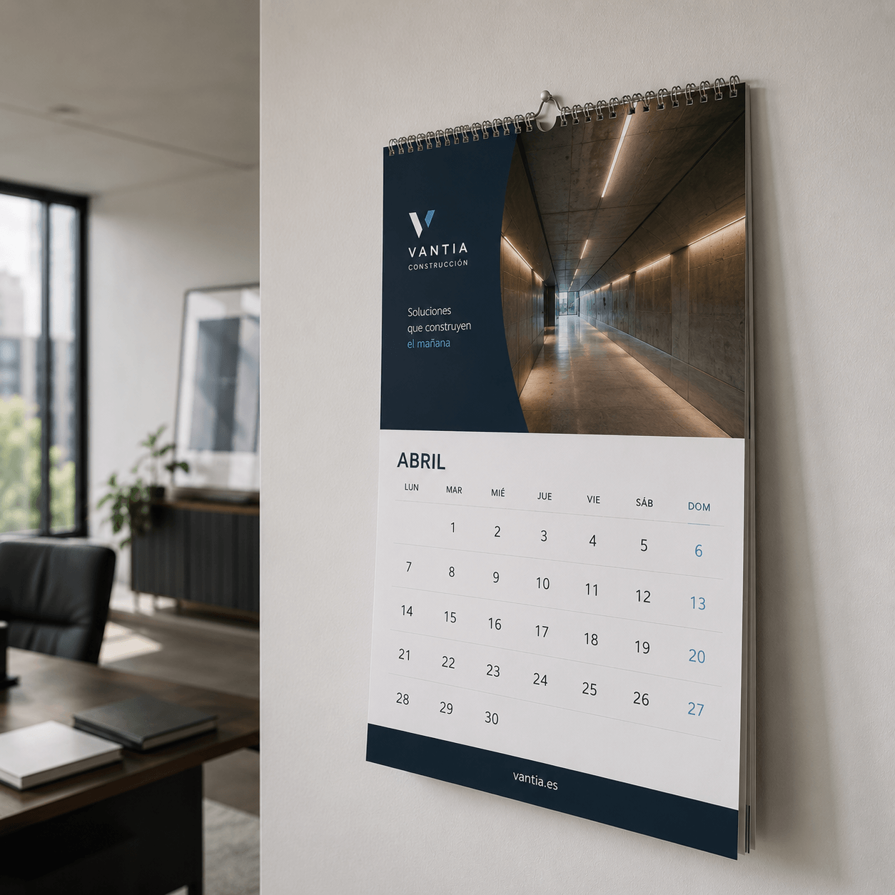calendario wire-o con hojas mensuales personalizadas