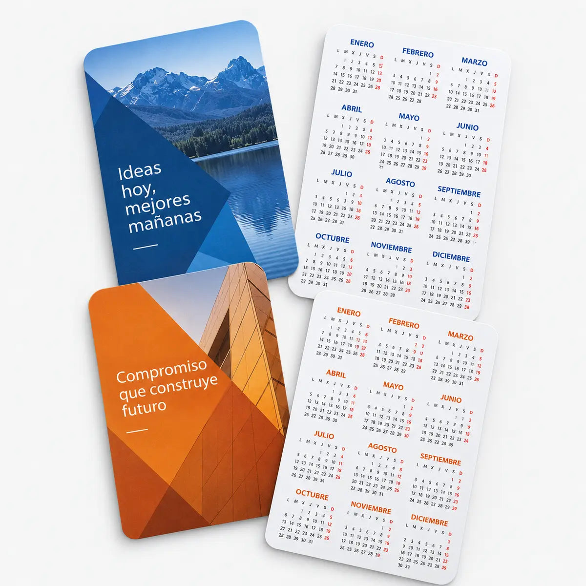 Calendarios de bolsillo verticales con cantos redondeados