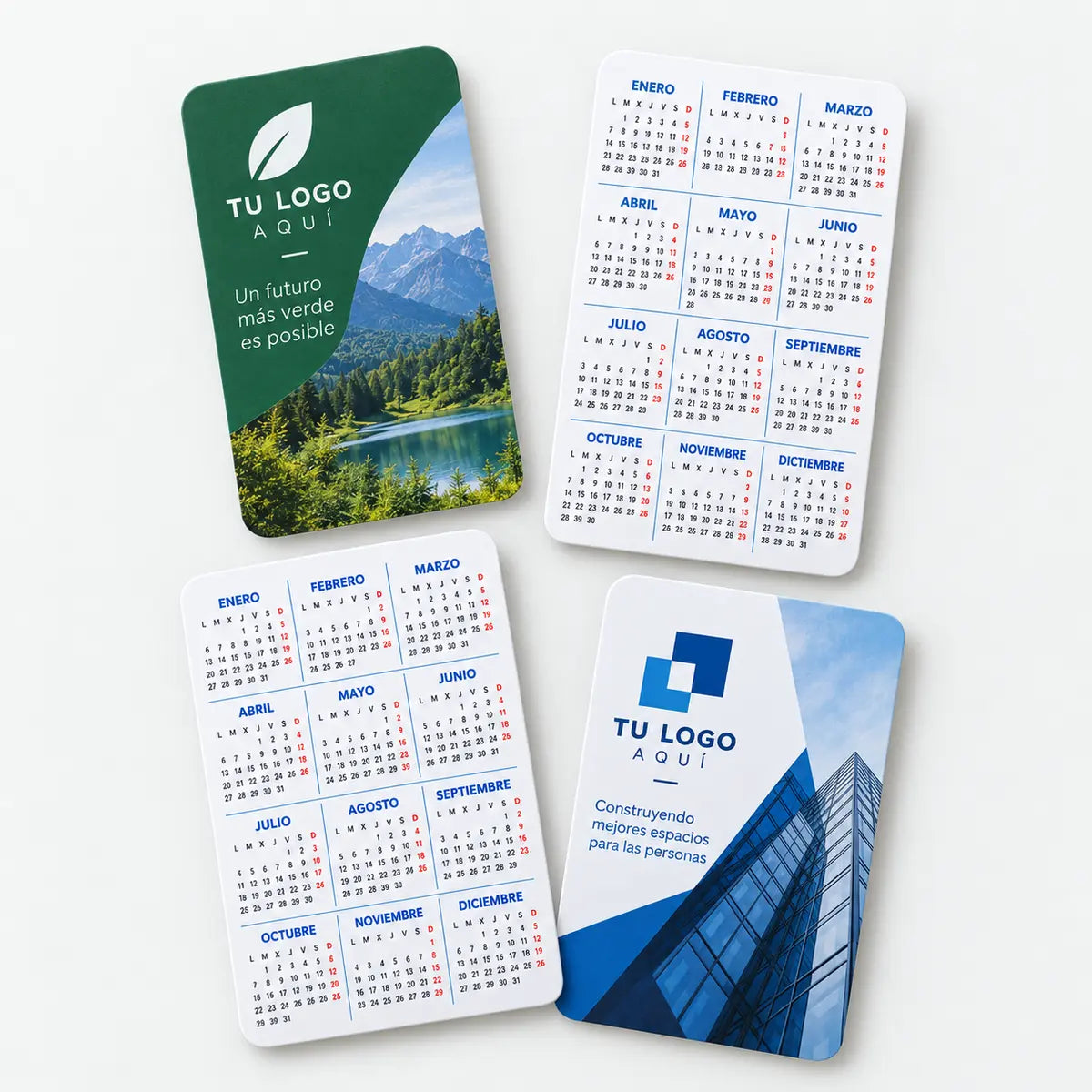 Calendarios de bolsillo verticales personalizados por ambas caras