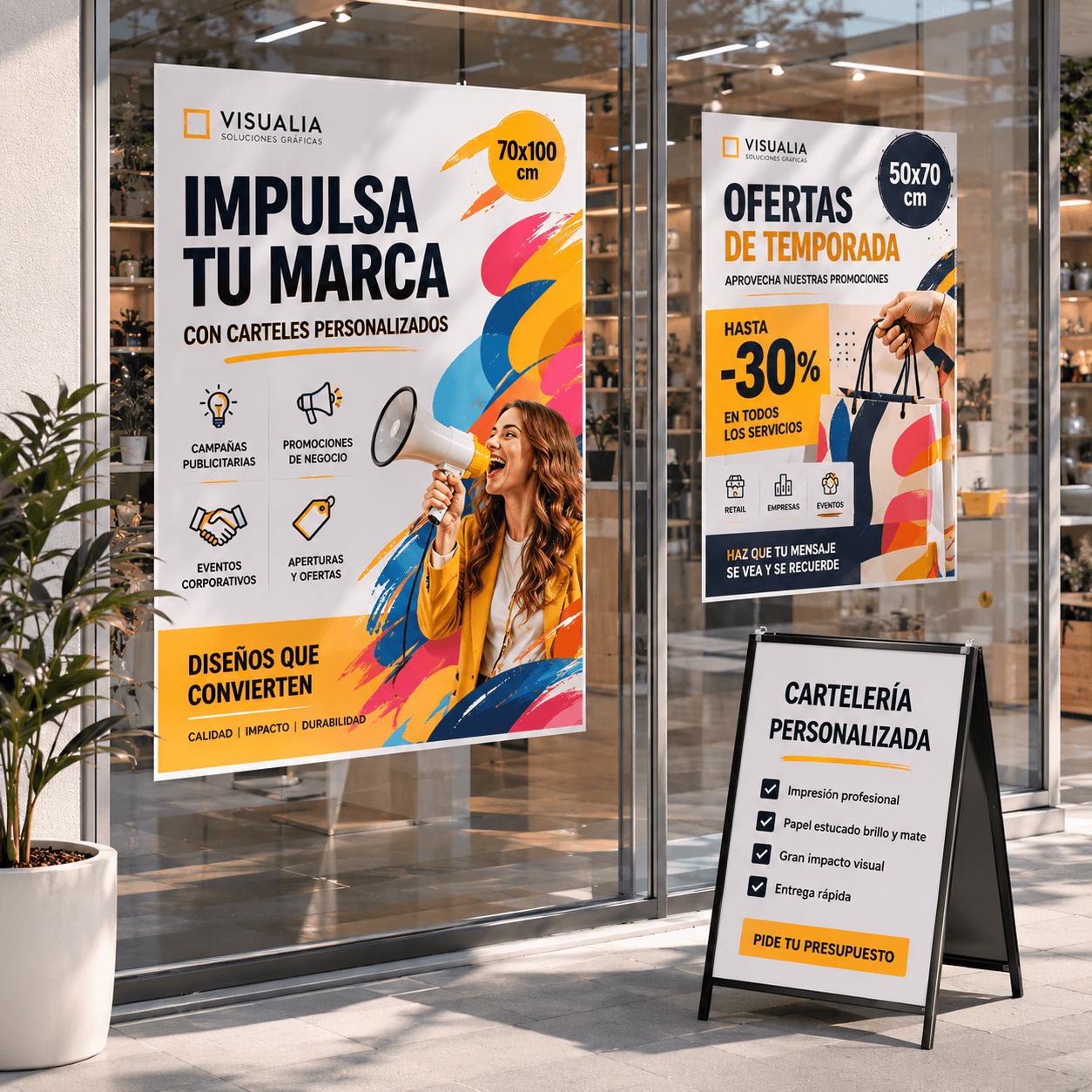 Carteles promocionales impresos en formato 70x100