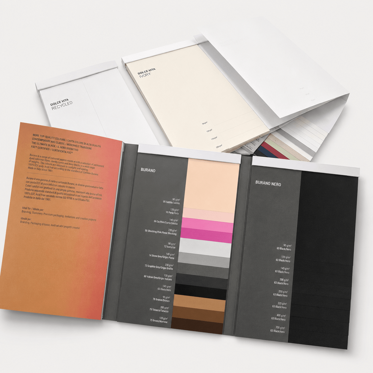Diferentes catalogos de proveedores de papel especiales