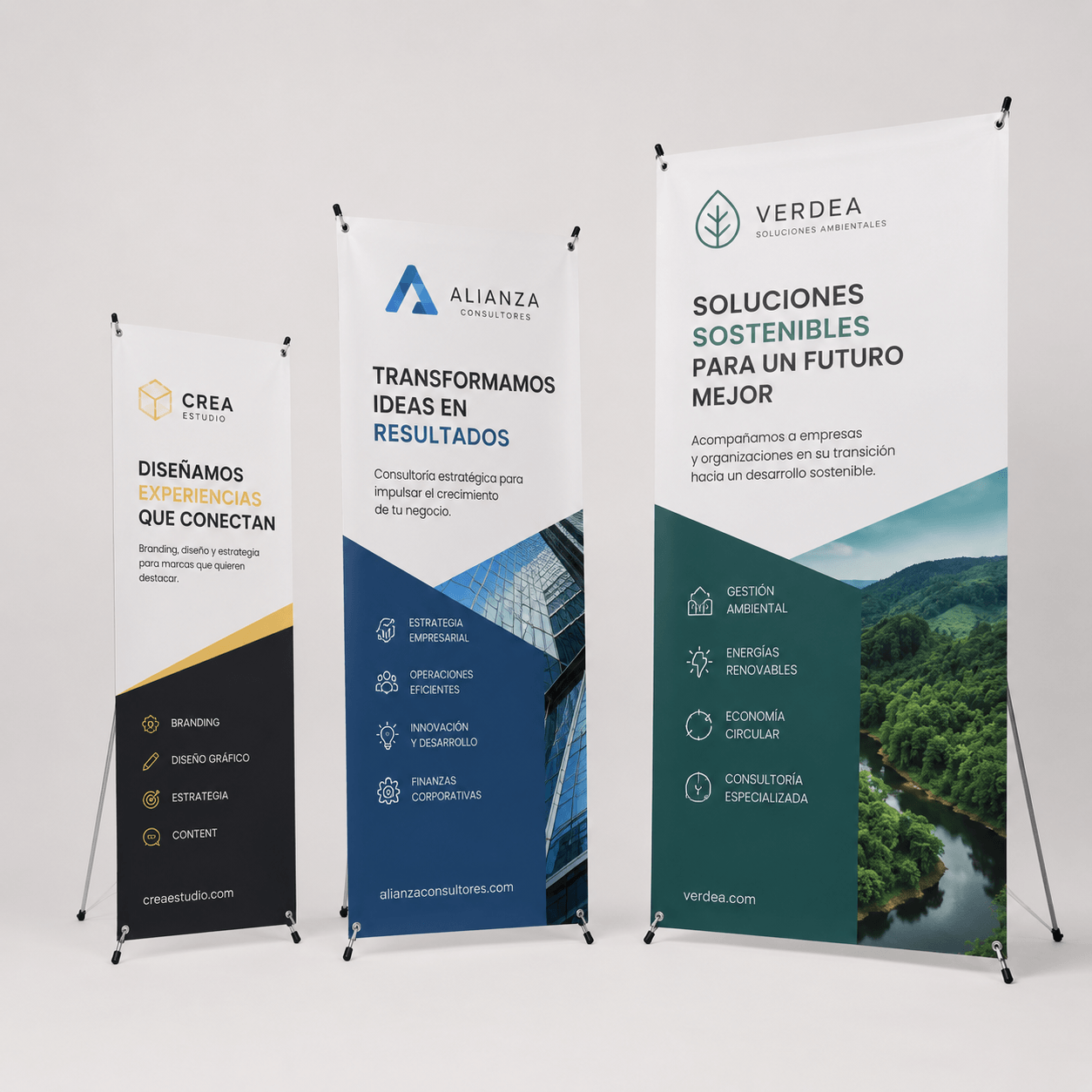 Expositor X banner para promociones y negocios. Diferentes formatos