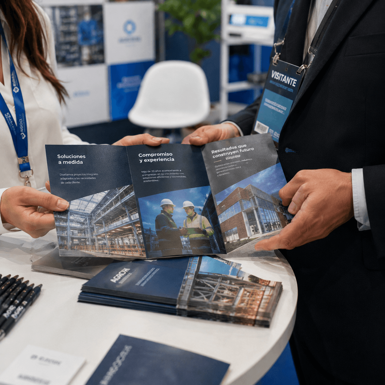 Material promocional impreso con folletos plegados personalizados