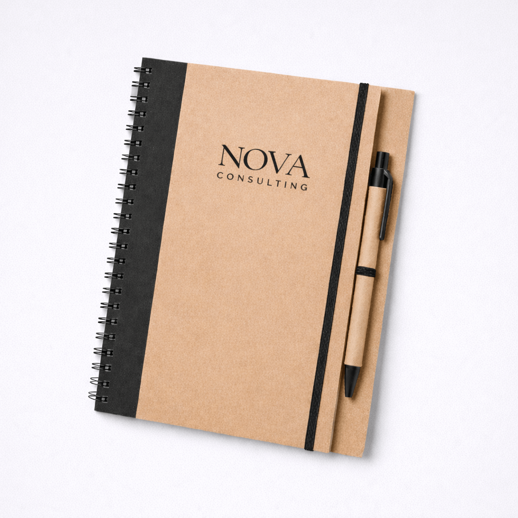 Libreta reciclada con logo personalizada