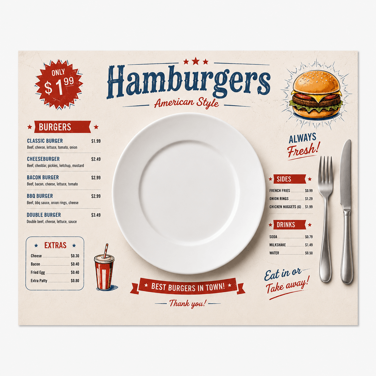 Manteles personalizados para restaurantes, bares y cafeterías
