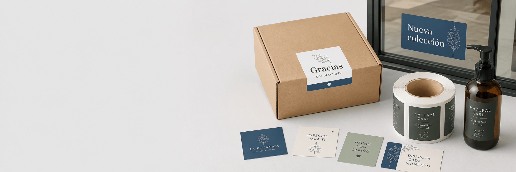 Colección de pegatinas personalizadas con pegatinas promocionales en hoja y etiquetas adhesivas en bobina para empresas