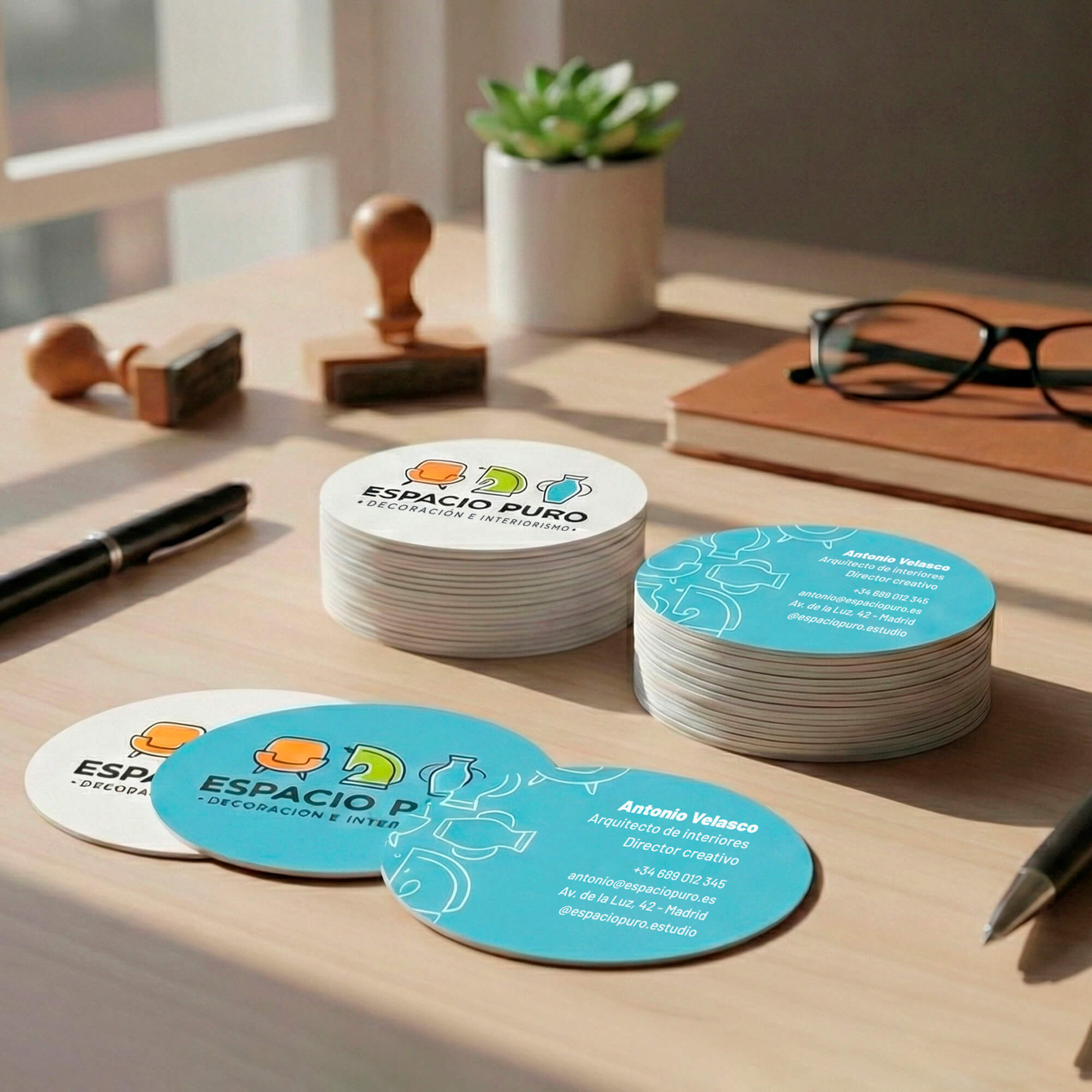 personalización de tarjetas redondas impresas