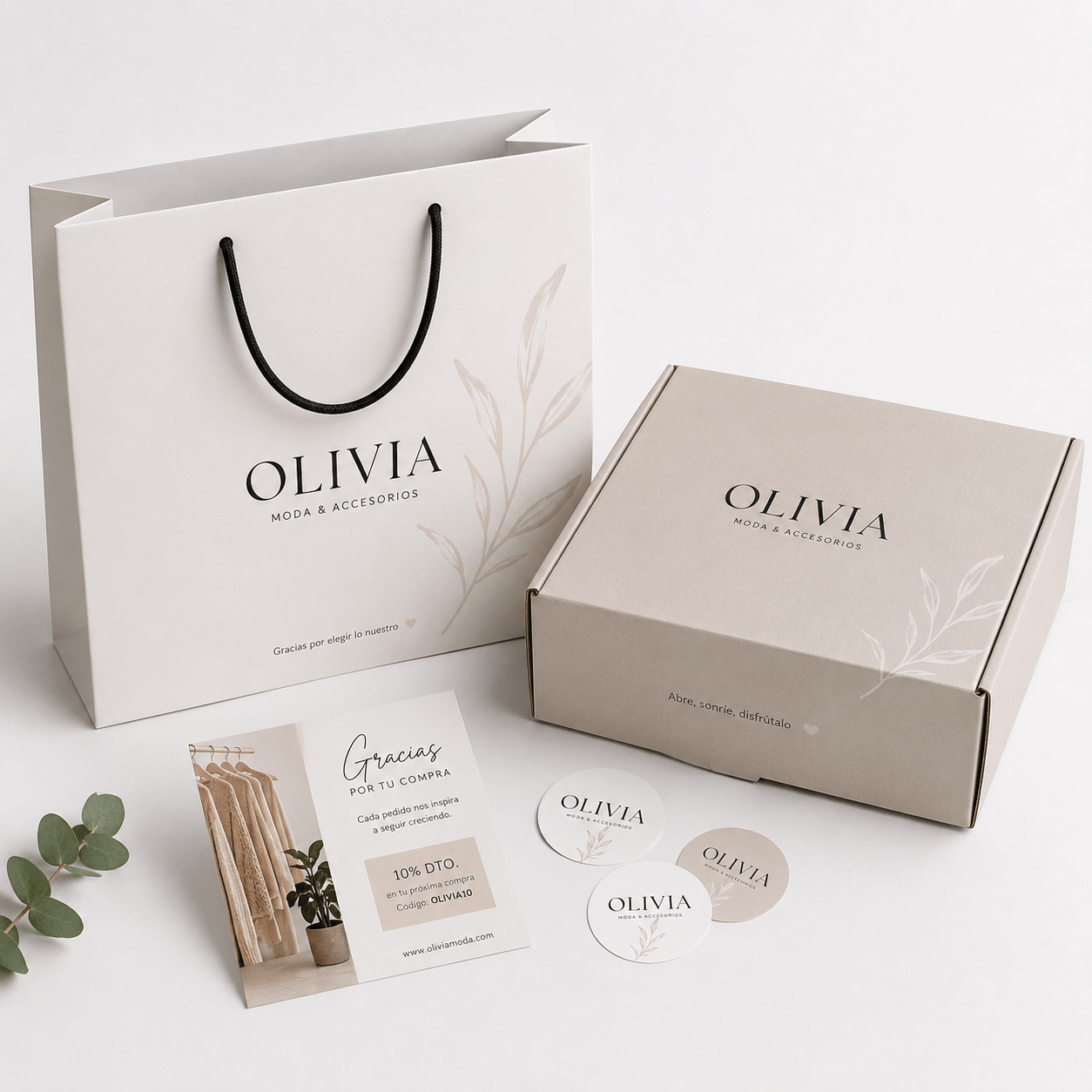 Conjunto de productos impresos para un comercio o tienda