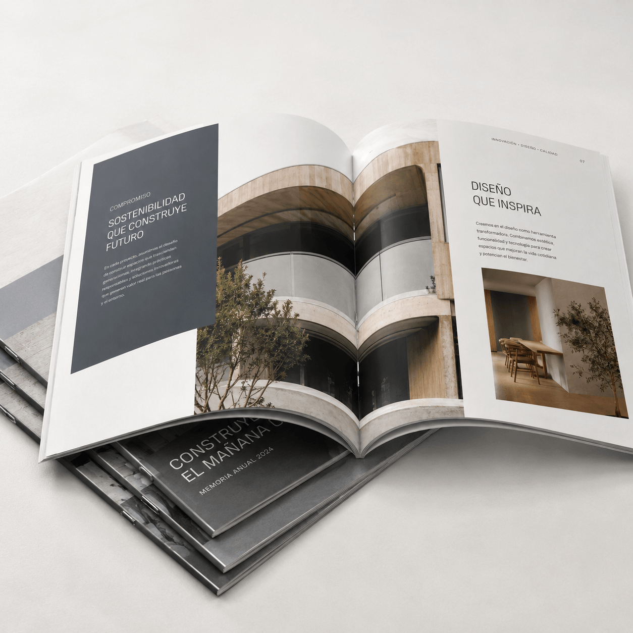 Revistas personalizadas grapadas con impresión profesional y diseño editorial moderno