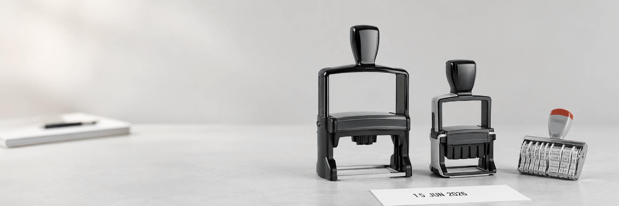 Fechadores automáticos personalizados y fechador manual para marcar documentos con fecha