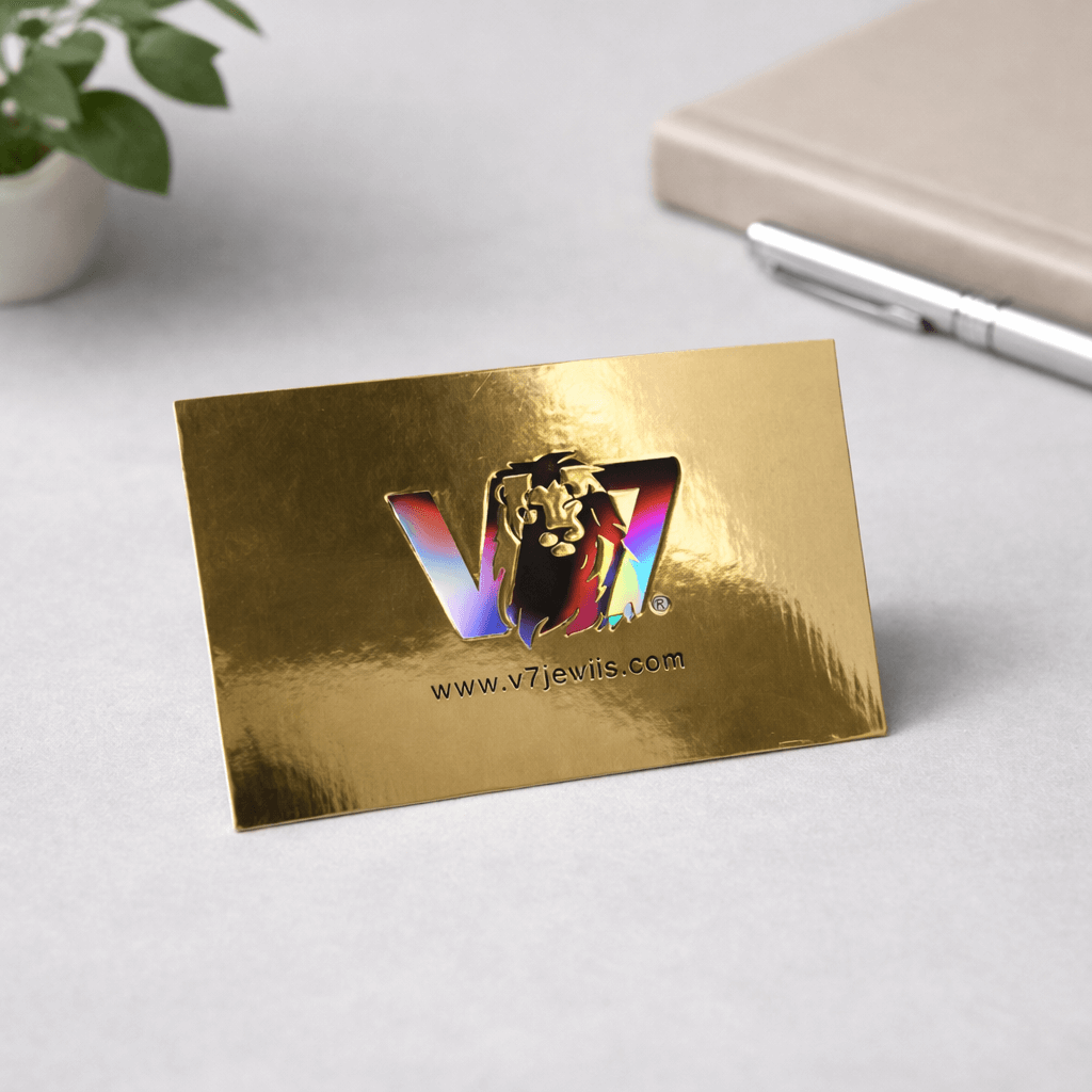 Stamping color oro en tarjetas